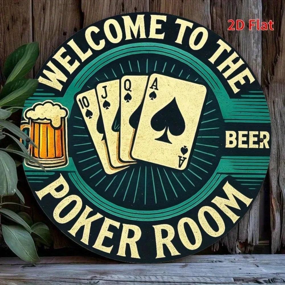Vintage Retro Poker Beer Metal Tin Sign Wall Art Decor 20x20cm 20x20