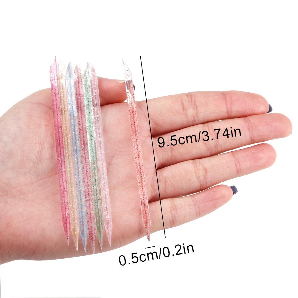 50 st Crystal Stick Nail Art Nagelbandstryckare Återanvändbar Dubbla End Remover Nagelband Återväxt Pedikyr Naglar Manikyr Verktyg