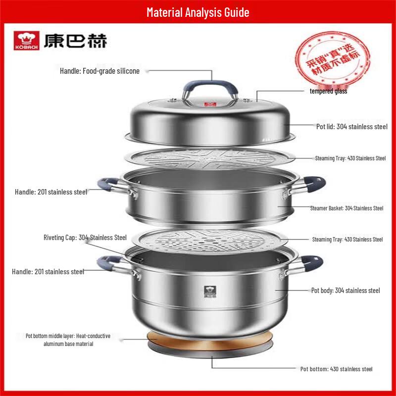 KOBACH 28cm Three-Layer Steamer