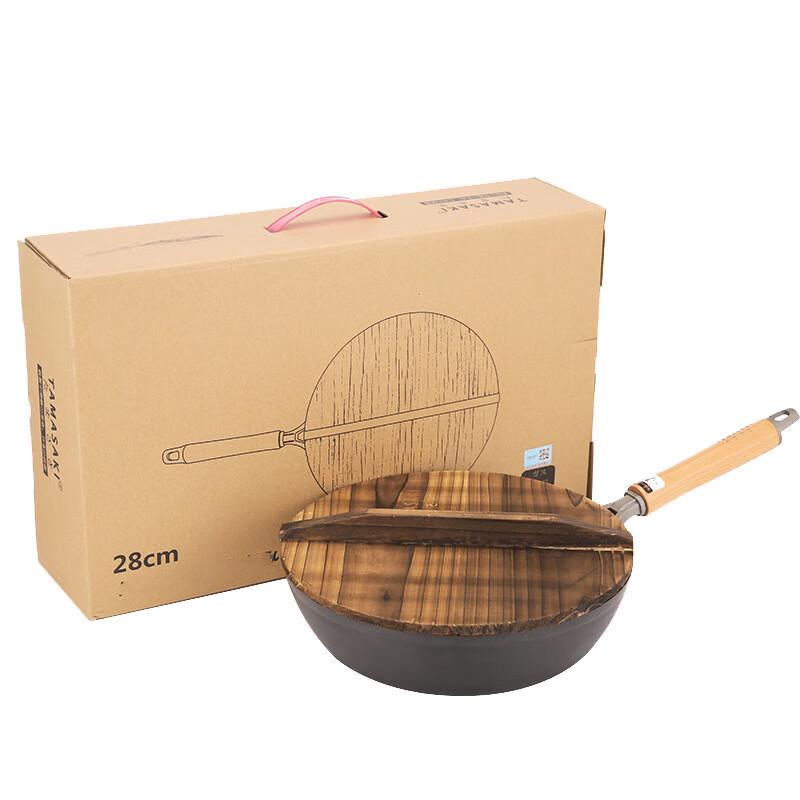 Li Lang Forged Iron Non-Stick Wok with Wooden Lid