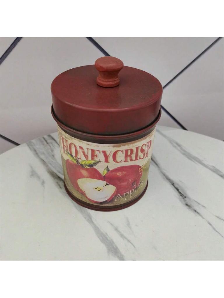 1pcs Creative Retro Vintage Storage with Lid Iron Bucket Bar Display Ornaments Creative Photography Iron Props, Storage Jars,