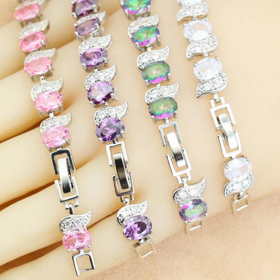 Luxury More Color Zirconia   Bracelet For Women Wedding Jewelry Birthday Gift