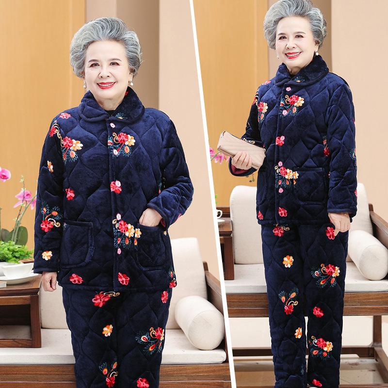 Winter pajamas set Women's thickened thermal underwear Homewear two-piece set