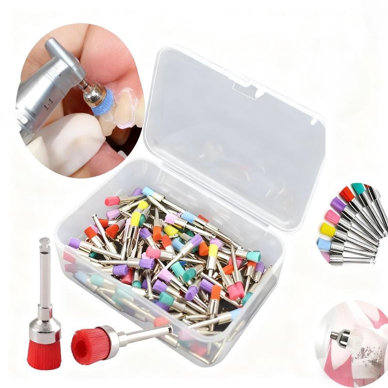 100 Bucăți/Pachet Periuțe de Lustruit Dentare Dezinfectabile Perie cu Peri de Nailon Periuțe de Lustruit Albire Dinți Periuțe Prophy Materiale Dentare