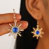 Bohemian Retro Sunburst Dangle Earrings: Green, Blue, Red Jewelry for Women