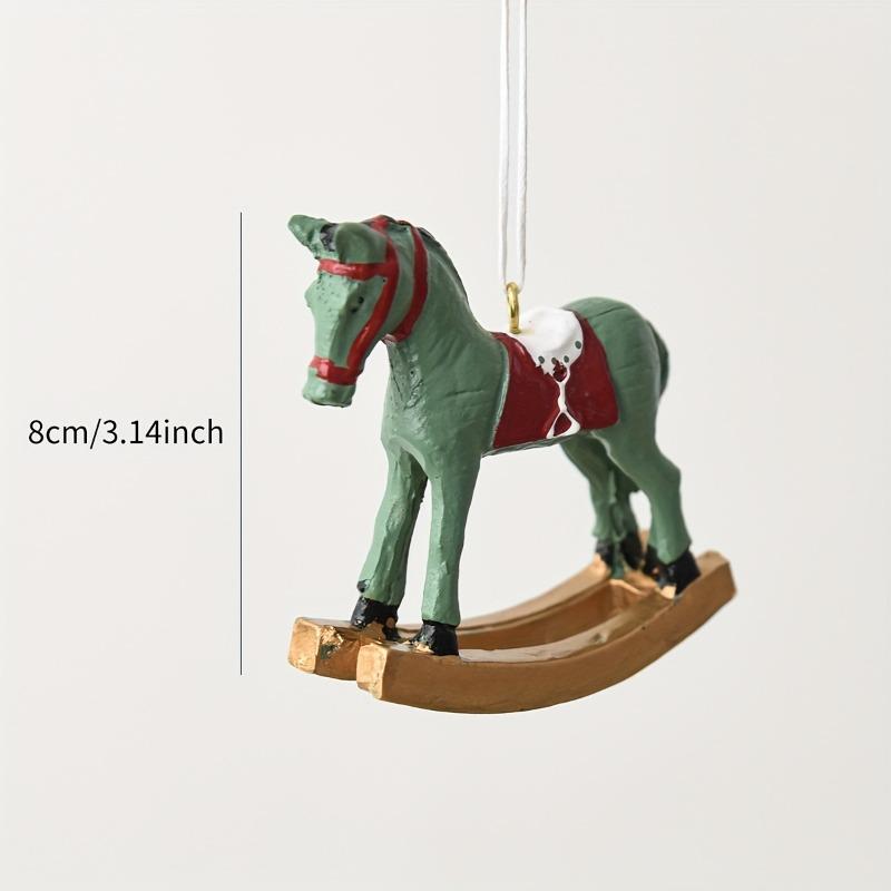 1PC Christmas Rocking Horse Ornament for Christmas Tree Festive Atmosphere Enhancer Country Christmas Decorations
