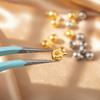 10/20pcs 18K Gold Plated Brass Crimp End Bead DIY Bracelet Stopper Bead Closures End Clip Snap Clasps Jewelry Making Accessories