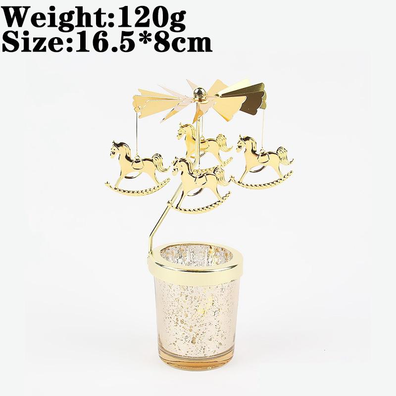 Love Wedding Candle Holders Snowflake Deer Fairy Rotating Candlestick Metal Tray Romantic Home Decoration Christmas Ornament
