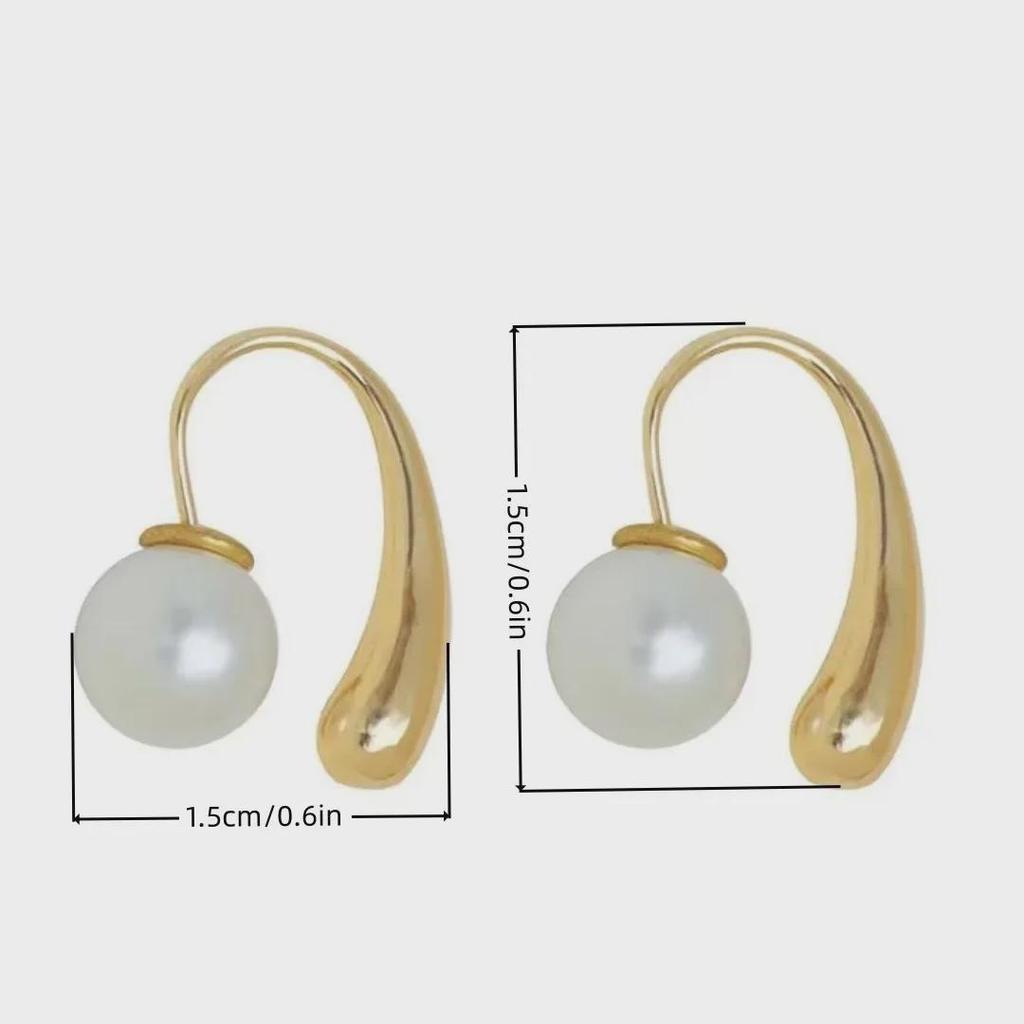 Elegante Geometrische Ohrringe mit Französischen Perlen - Trendiges Design mit Kaltem Temperament für Frauen