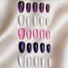 Flashy Almond Cat Eye Wearable Nails Collection - High-End Whitening Manicure for Summer