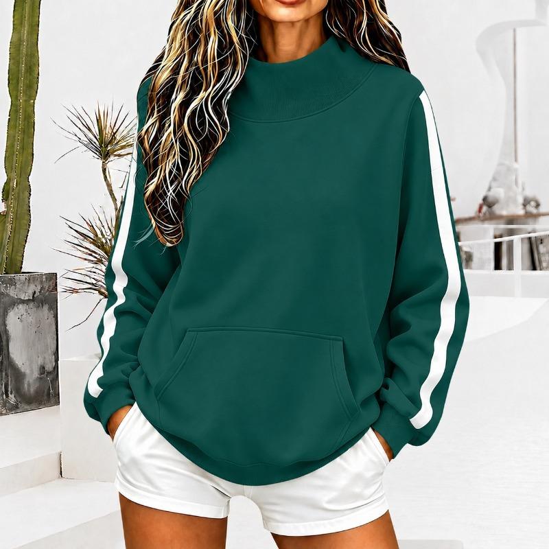 JPNTKY Women's Long Sleeve High Neck Fashion Casual Autumn Winter Hoodie