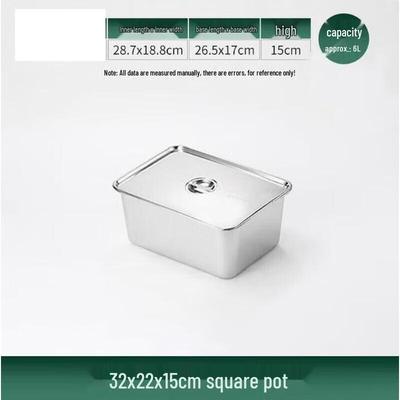 Huibang Extra Thick 304 Stainless Steel Rectangular Deep Tray with Lid