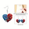 American Flag Textured Acrylic Earrings - Independence Day Retro Charm Gift for Women