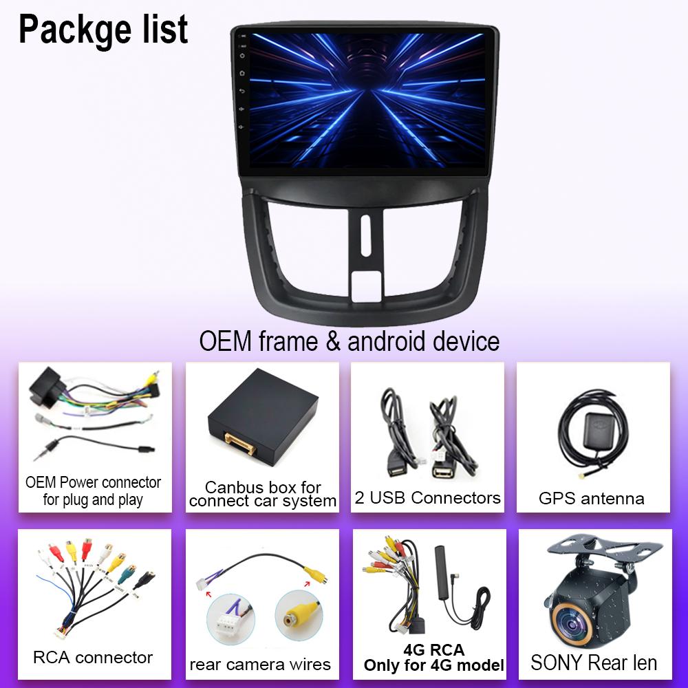 For Peugeot 207 CC 2006-2015 Android 2 Din Car Radio Multimedia Video Player GPS 4G DVD Stereo Carplay Speaker Audio Accessories