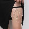 Beach Gold Color Multi-Layers Pearl Thigh Chain Women'S Trend  Leg Chain Fringe Geometric Body Jewelry