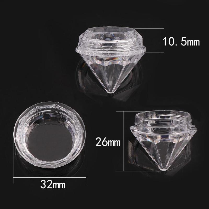 10 Teile/satz Kunststoff Transparent Diamant Creme Box Tragbare Reise Creme Flasche Frauen Schmuck Lagerung DIY Kristall Perlen Boxen