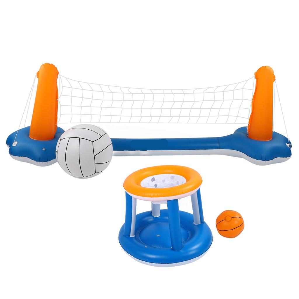 Inflatable Volleyball Set Pool Basketball Set for Summer Parties Family Events Carnivals Birthday