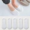 5 Pairs Stripe/Solid/Dots Men Cotton Boat Socks Summer Thin Invisible Women Silicone Non-slip Socks for Sports