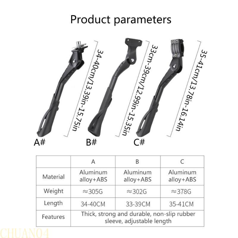 A1A2 Bike Kickstand, Side Kickstand Stand, Adjustable Support Alloy Kickstand, Mountain Bike Bicycles Cycle Prop Kick Stand