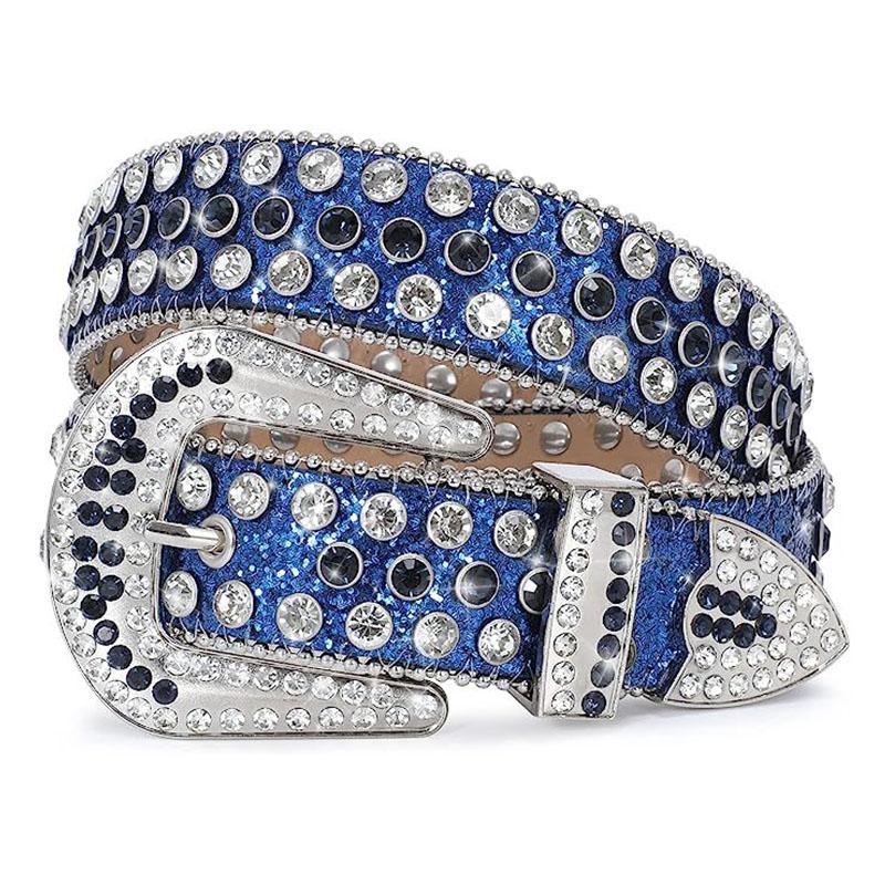 

Пояс із бісером талія ущільнювач кольору зброї великий крокодил візерунок хіп-хоп Cool Style штани пояс 115cm чорний/синій