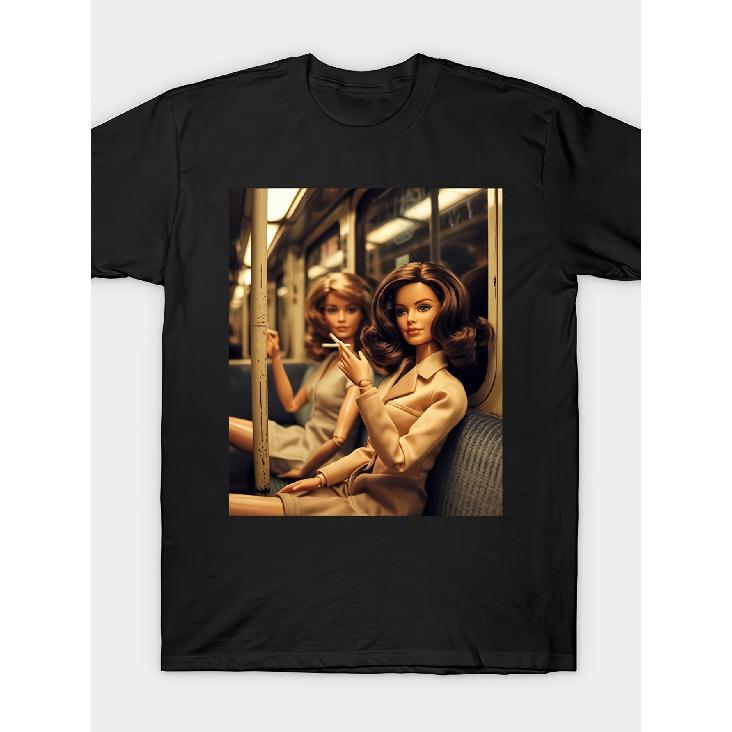 Funny Disgusting Doll Face Meme Smoking Y2K Sarcastic T Shirt by Planetbunnie S