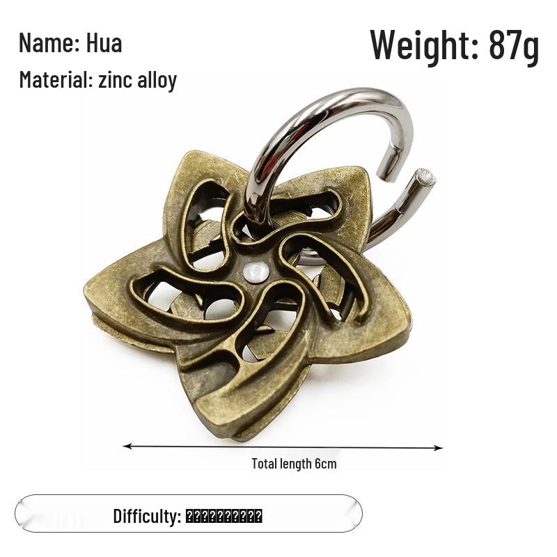 Zinc Alloy Kongming Puzzle Lock: Disentanglement Ring Educational Toy