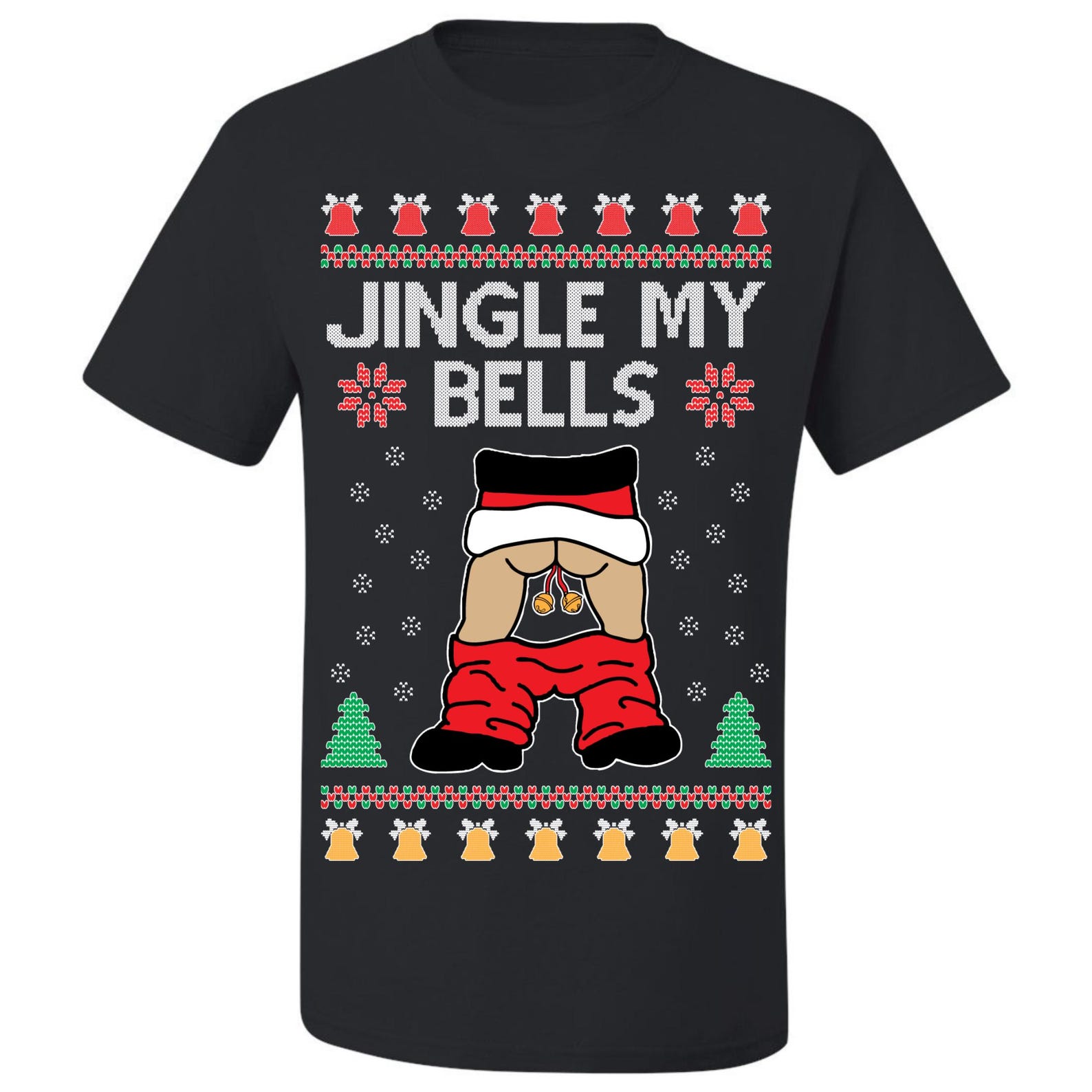 Ugly Christmas T-Shirt Jingle My Bells Tee Shirt 3XL