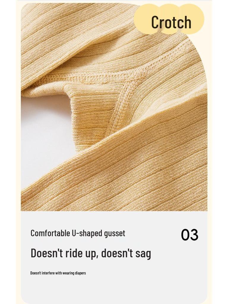 2025 A/W Baby Strampler mit Schleife aus gekämmter Baumwolle - Neugeborene Unifarbene PP-Hose für Frühling/Herbst