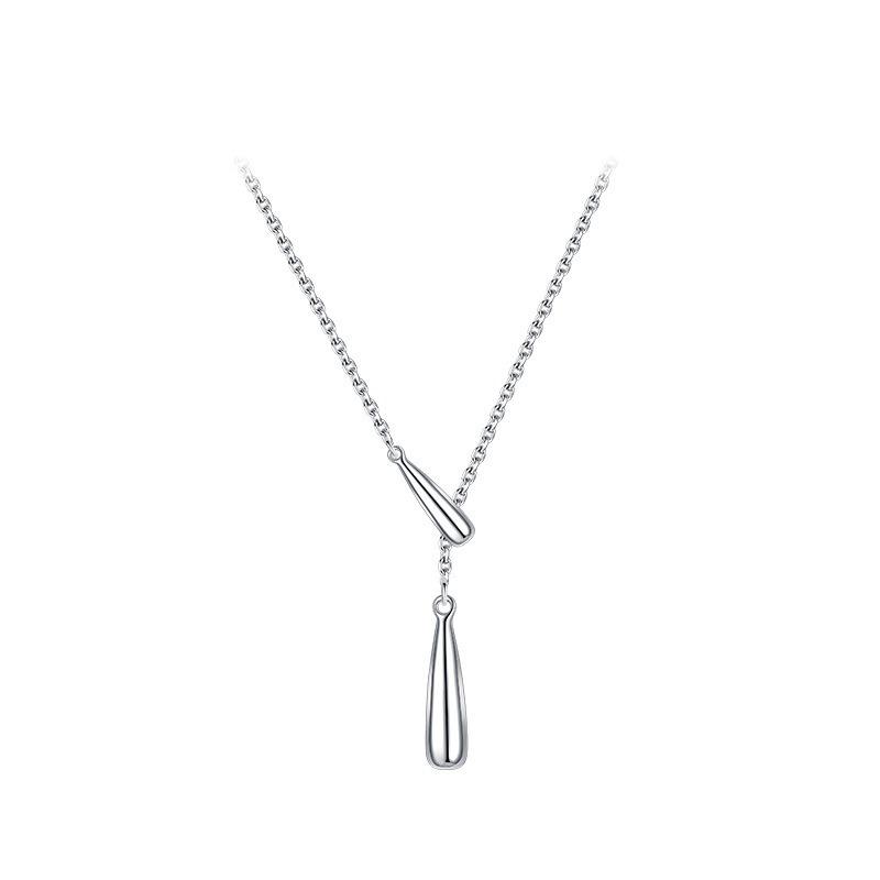 Silver Water Drop Clavicle Necklace Minimalist Luxury Fashion Jewelry For Women