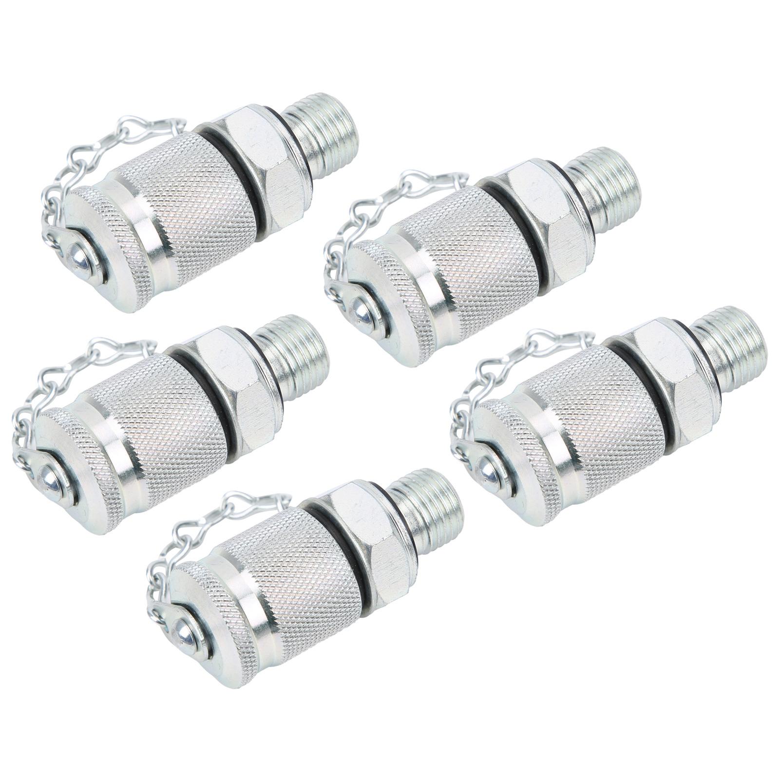 5 Piezas Adaptador de Prueba Hidráulica Acopladores de Prueba de Rosca Conectores Medición de Presión PT PPTUNF1 2 pulgadas