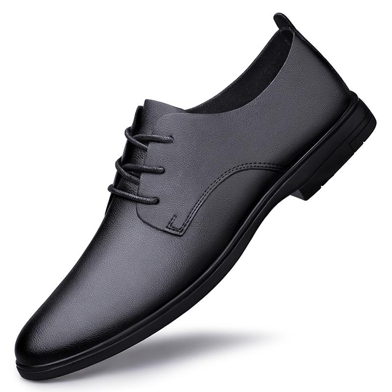 Fashion Versatile Casual Sneakers Formal Genuine Leather Shoes for Men Lace Up Oxfords Shoes Male Wedding Party Office Business Footwear