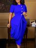 D613 Elegant Women's Fashionable Bodycon Top & Skirt Two-Piece African Set 2025