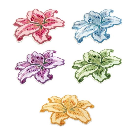 Modern Home Decor Mat Lily Shape Floor Mat, Absorbent Velvet Rug for Bathroom And Entrance, Non-slip Decorative Flower Bedroom Dressing Table,