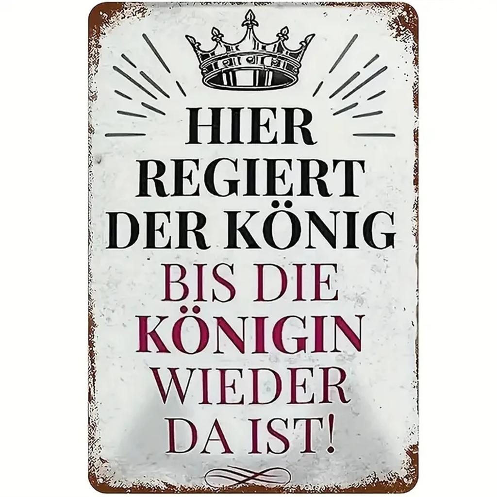 Tyska Humoristiska Fraser Roliga Uttryck Vintage Skylt Retro Metallskylt För Hem Rum Lägenhet Kontor Bar, Kafé, Studierum Väggdekor