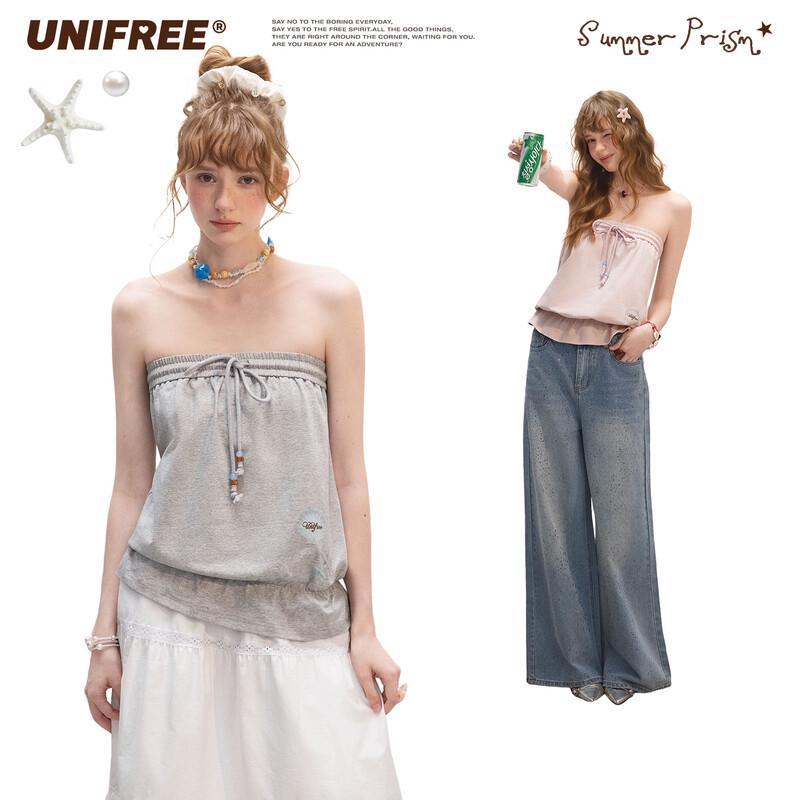 UNIFREE Shell Starfish Print Bandeau Top L