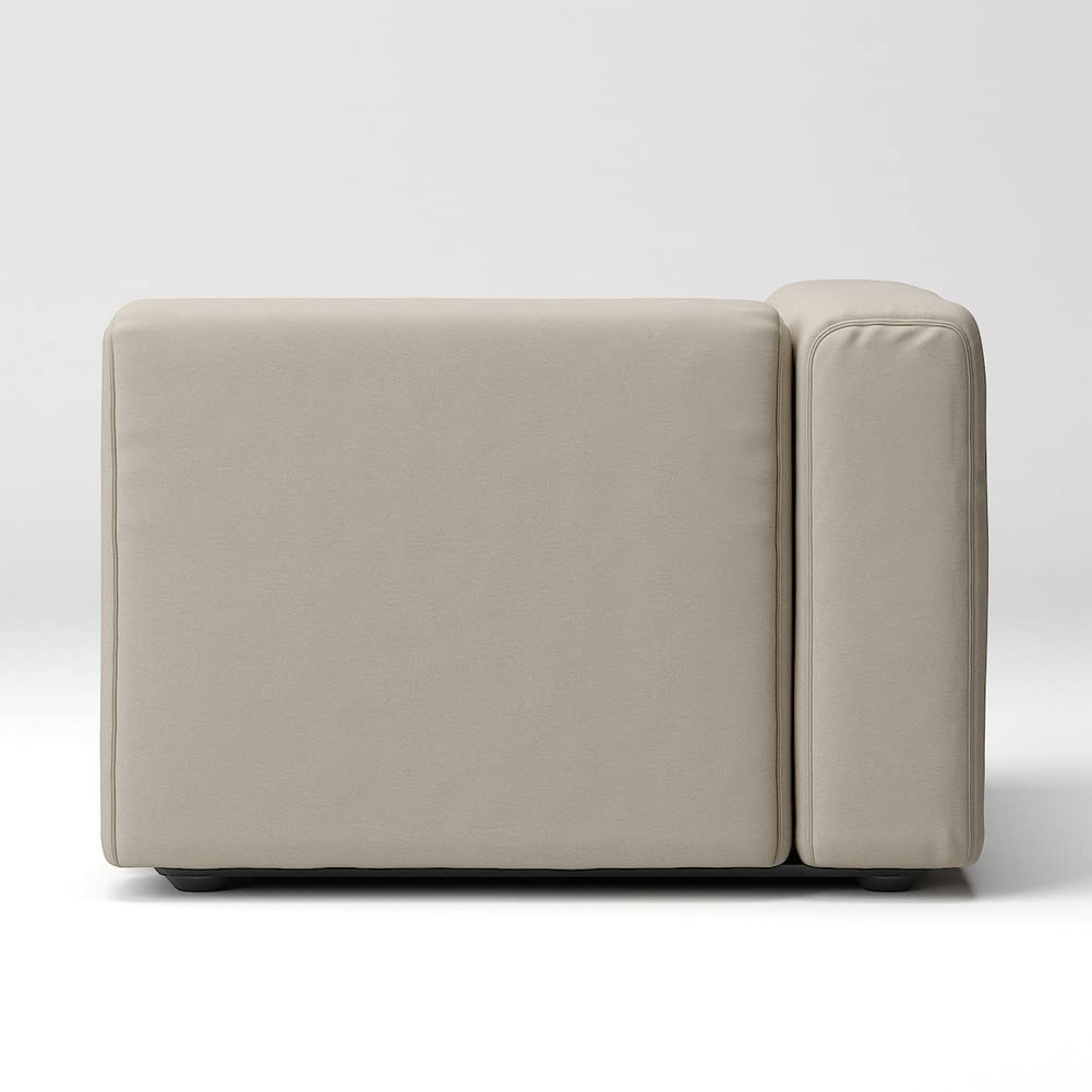 MUJI Beige Large Washed Cotton Canvas Cover for Unit Sofas with Armrests, 98cm Wide, Product Number: 82583816