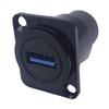 USB3.0 Panel Mount Connector Female To Female Stable Data Transmission D Type USB Socket for 86 Cabinet Panel Black