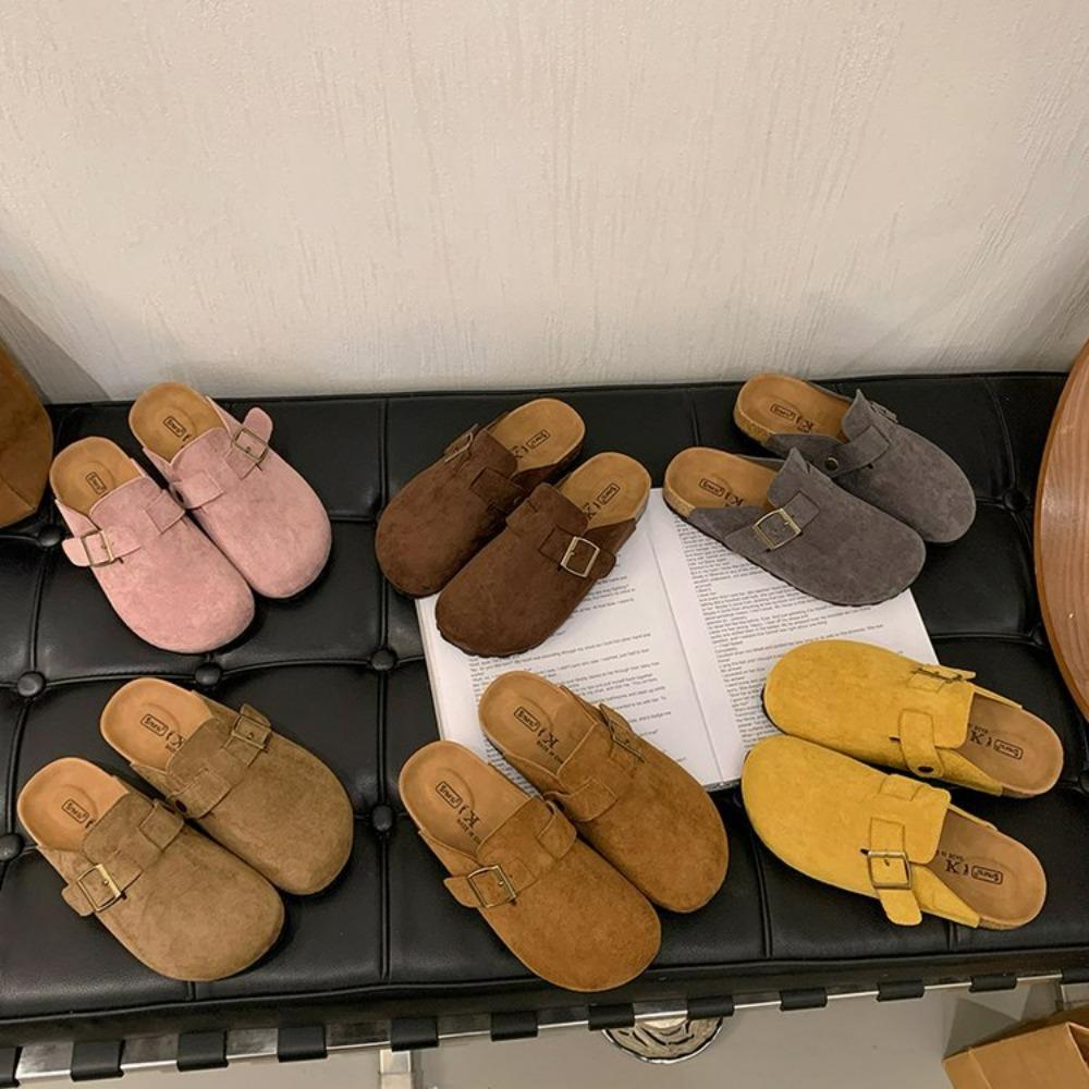 

2025 Latest Women s Eco-Friendly Cork Closed-Toe Mules - Vintage-Inspired Slip-On Lazy Shoes with Cushioned Comfort & Versatile 41 верблюд