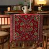 Plant Flower Table Runner with Tassels Jacquard Living Room Cabinet Cover Kitchen Dining Table Runner Party Decoration