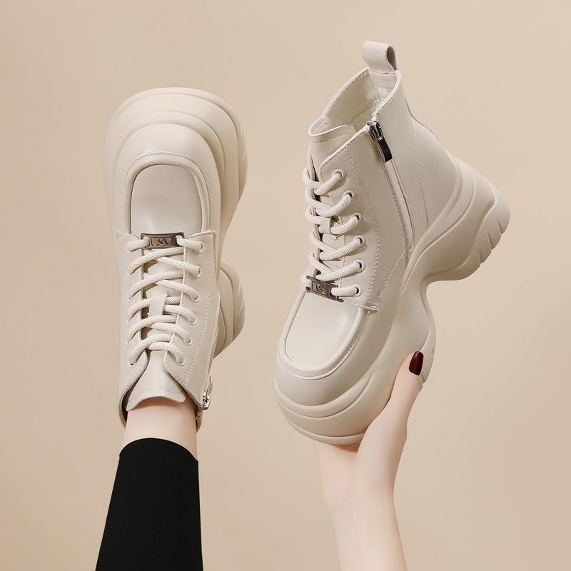 New autumn and winter Martin boots women's thick-soled inner height increase waterproof table muffin high-top simple and comfortable versatile