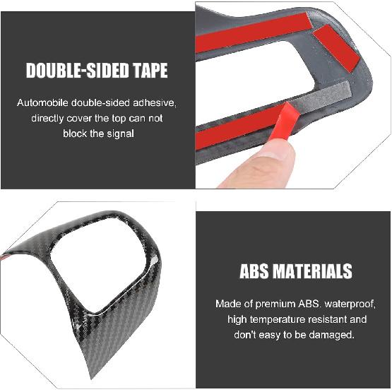 RT-TCZ Carbon Fiber Steering Wheel Decoration Interior Trim Kit Accessories for 2015-2022 Ford Mustang