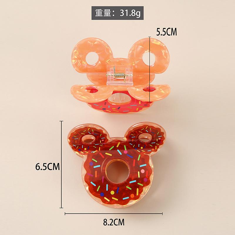 1pc Sparkling Girl's New Simulated Food Doughnut Gripper Personalized Fun Cute Hair Clip