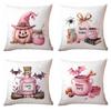 1pc Pink Halloween Cushion Cover Cute Pumpkin Printed Cozy Washable Pillowcase for Halloween Themed Party for Sofa Decoration