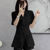 Plus Size Petite Summer Suit Set: Tummy Concealing Short Sleeve Shorts Two-Piece for Women