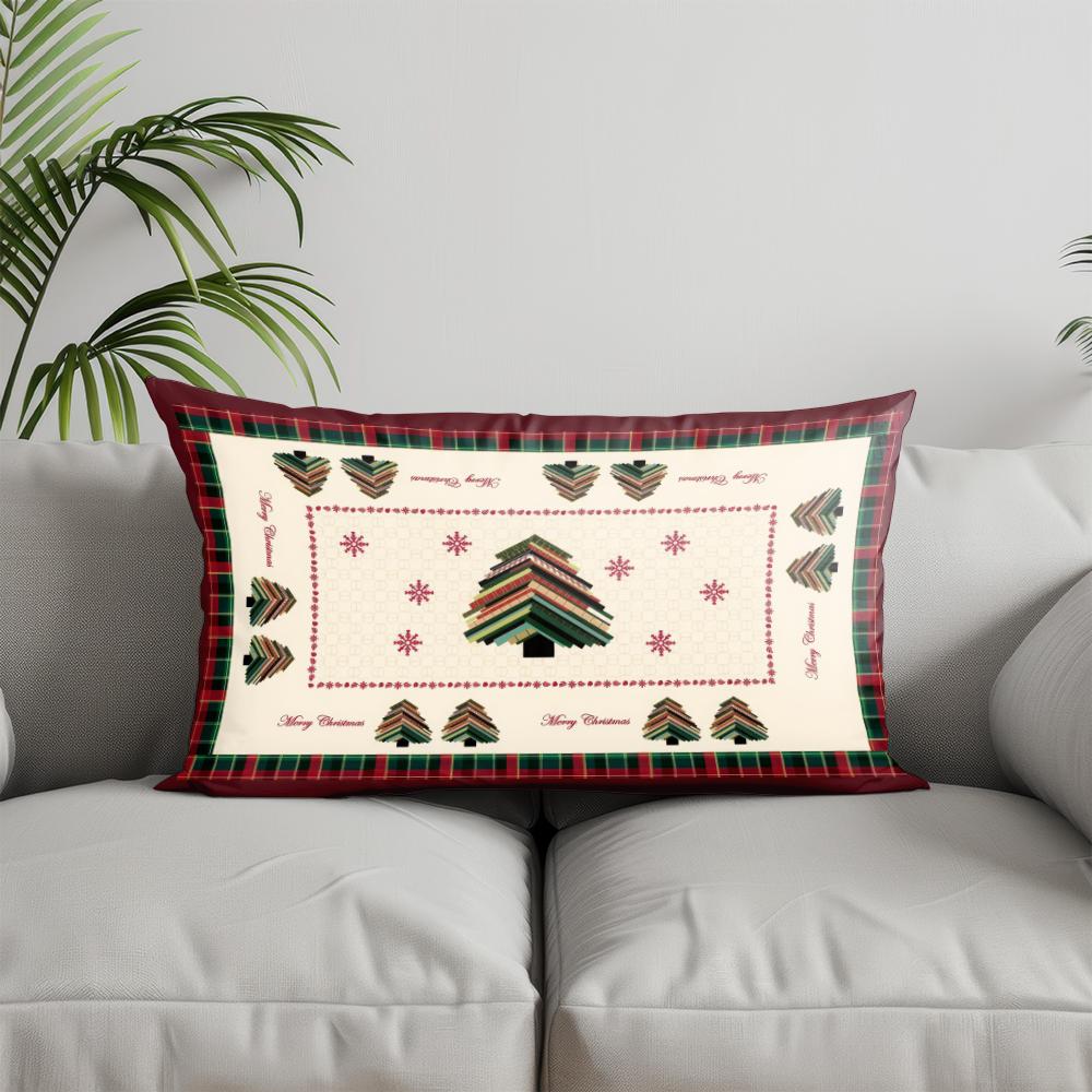 

Домашний Декор Рождественская Красная Подушка с Украшениями Подходит Для Дивана Спальни Автомобиля Наволочка Подушка Прямоугольная Подушка для Спины 30x50cm