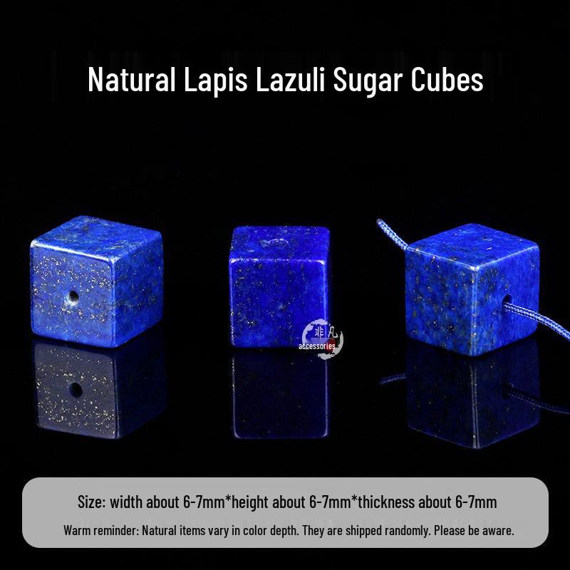 Lapis Lazuli Sugar Cube Beads: Star Moon Bodhi Bracelet Accessories