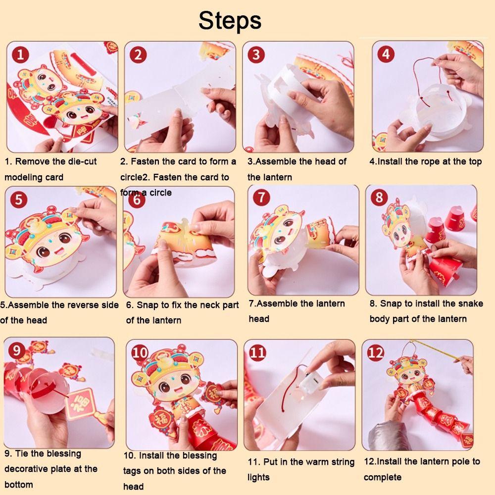 Traditional Craft Mid-Autumn Festival Lanterns Handheld Glowing Lanterns  Photography Props