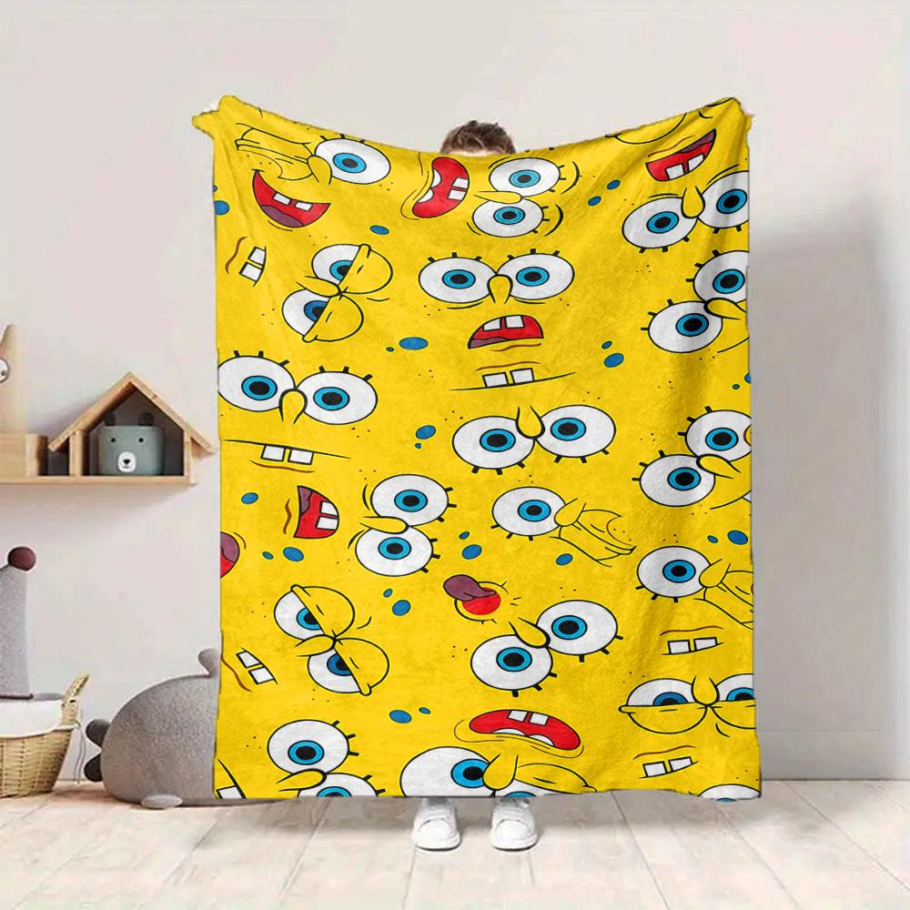 1 Stück Schwammkopf-Ausdrücke Weiche Hautfreundliche Flanelldecke mit Digitaldruck, Verschiedene Größen für Familie, Freunde, Geburtstag erhältlich