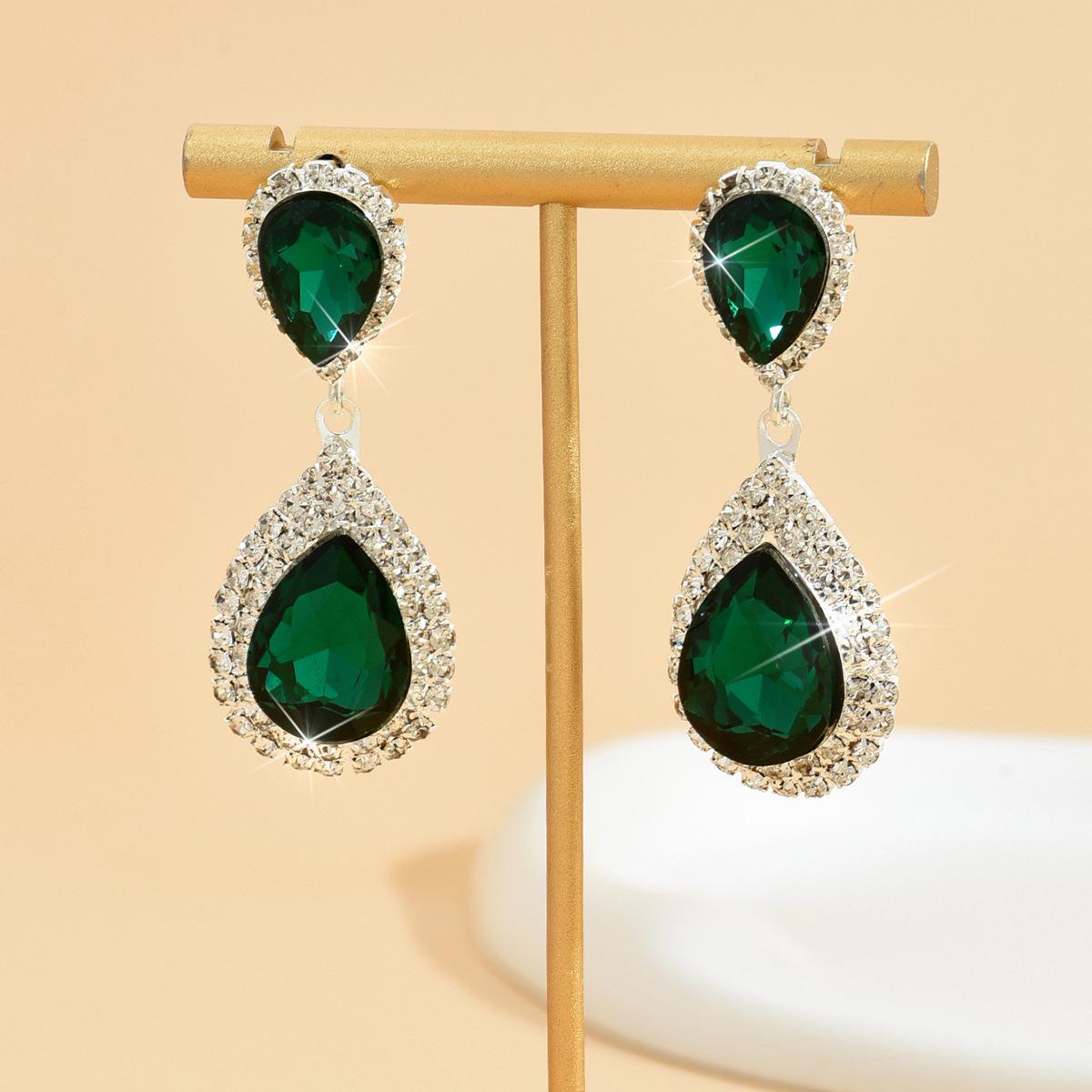 

Exquisite Rhinestone Teardrop Bridal Earrings - Popular African Design for Women