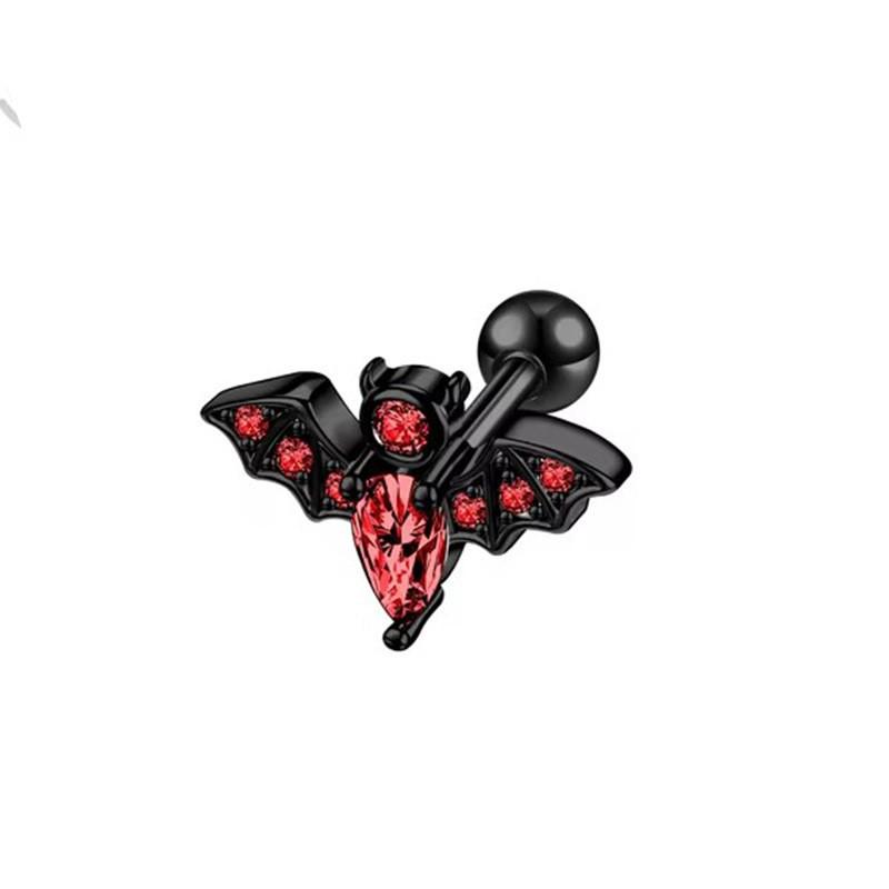Dunkle Halloween Fledermaus Edelstahl Nasenstecker Piercing Schmuck